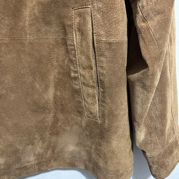 Boston Harbour Outdoorwear Suede Leather Jacket Men’s XL Brown Lined VTG - Picture 12 of 16